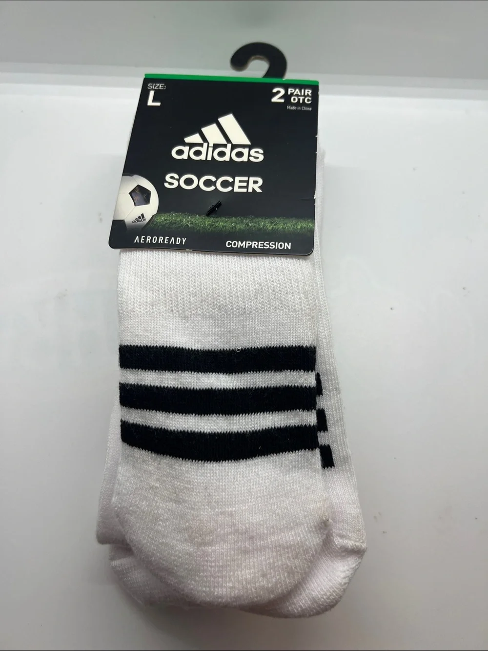 adidas White & Black Men’s Soccer Over-the-Calf Compression Socks